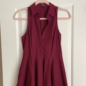 Maroon A-Line Cocktail Dress w/ Pockets